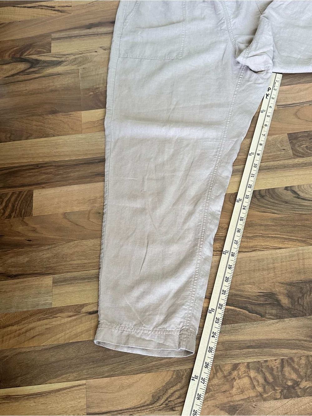 J.Crew Tan Linen Blend Pants Drawstring Elastic Waist Cropped Women’s Size XL - Picture 7 of 11